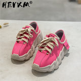 2022 Fashion Women's Shoes Comfortable Breathable Casual Shoes Spring Woman Lace-up Solid Color Non-slip Platform Sneakers Women