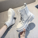 Platform Women Boots Shoes for  Boots Winter Platform Ankle Boots Sexy Punk Motorcycle Boots Shoes White Boots Zapatos De Mujer