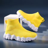 Christmas Gift Women's Chunky Sneakers Breathable Yellow Fashion Women Shoes 2021 New Female Platform Casual Woman Flats Loafers Socks Sneakers