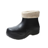Lourdasprec  Winter Women Waterproof Snow Boots Flat Platform Chunky Heel Warm Fur Lining Thick Sole Round Toe Trend Design Shoes Ladies 2022