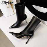 Christmas Gift 2022 Spring High Quality Soft PU Leather Boots Women Pointed Toe Pumps Heels Fashion Ladies Party Shoes Size 34-40