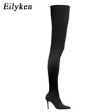 Christmas Gift 2022 Thigh High Boots Over The Knee Elastic Stretch Boots Women Botas Mujer Sexy Knee High Heels Sock Boots New