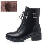 Christmas Gift  Winter Boots Women Genuine Leather New Wool Warm Non-slip Ladies Ankle Boots Plus Size 41 42 43 Snow Boots Women