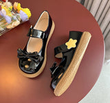 Cute five-pointed star Girls Lolita Shoes Women Mary Janes Shoes Platform Woman Flats Round Toe Ladies Shoes Black blue brown