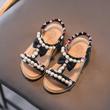 Lourdasprec  2022 Kids Sandals Summer New Fashion Children's Sandal Girls Open Toe Beaded Princess Shoes Non-Slip Baby Shoes