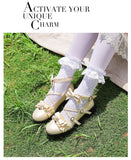lolita shoes harajuku shoes kawaii heels fashion personality sweet bow tie cosplay low heel women shoes high heels black white