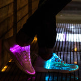 Christmas Gift Size25-46 Fiber Optic Fabric Light Up Shoes 11 Colors Flashing Teenager Girls&Boys USB Rechargeable Luminous Sneakers with Light