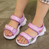Christmas Gift ULKNN Girls Summer Sandals 2021 Fashion Big KIDS Princess Shoe Children Soft-Sole Korean-style Little Girl CHILDREN'S Shoes