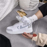 Graduation Gift Big Sale Women High Top Sneakers New Spring Reflective Sport Shoes Lace Up Brand Woman Platform Casual Fashion Tenis Shoes Trainers 40