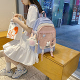 Graduation Gift Big Sale Women Cute Backpack High Capacity Female Harajuku School Bag College Lady Kawaii Cartoons Backpack Fashion Book Girl Bag Student LL14