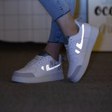 Graduation Gift Big Sale Women High Top Sneakers New Spring Reflective Sport Shoes Lace Up Brand Woman Platform Casual Fashion Tenis Shoes Trainers 40