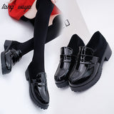 Lourdasperc Christmas Gift Cute Lolita Girl Women Maid Shoes Round Toe lolita Shoes Japanese JK High School Uniform Kawaii Anime Cosplay low Heel shoes