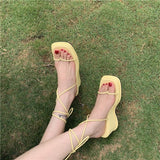 Female Shoes Rubber Flip Flops Slippers Casual Slides Women Heels Loafers Square Toe Platform On A Wedge 2022 Soft Hawaiian