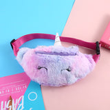 Graduation Gift Big Sale Soft Plush Unicorn Women Fanny Pack Cute Cartoon Girl Waist Bag Travel Children Zipper Chest Bag Mobile Phone Pouch Purse