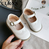 Christmas Gift New Grils Leather Shoes Casual Girls Autumn Winter Kids Pu Show White Shoes Children's  Black Pink size 21-30 Flats