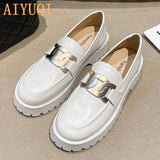 Christmas Gift  Shoes Women Spring 2022 New White Thick-soled Ladies Sneakers Genuine Leather Casual Trend Girl Shoes Students
