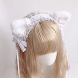 Lourdasprec-Harajuku Kawaii Fashion Lolita Maid Costume Cosplay Cat Ear Lace Headdress