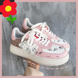 Casual Sneaker Women's Lolita Shoes Pink Platform Sports Cute Girl Vulcanize Female Tennis Trainers Fashion Graffiti