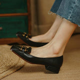 Graduation Gift Big Sale  Women's Flat Shoes 2022 New Low Heel Slip-on Ladies Office Dress Shoes Square Toe Flats PU Leather Casual Female Loafers