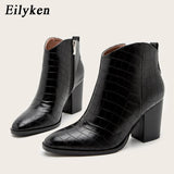 Christmas Gift 2022 Autumn Motorcycle Western Cowboy Boots Women Patent leather Short Cossacks High Heels High top Cowgirl Ankle Boot