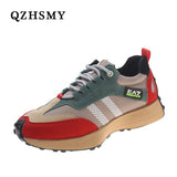 2022 New Leather Women's Shoes Chunky Sneakers Female Comfort Platform Red Sports Shoes Black Women Vulcanize Sneakers Size 40