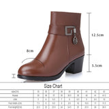 Christmas Gift 2022 genuine leather  Women's warm booties winter boots brown ladies heel boots  adult fashion Villus boots