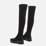 Christmas Gift Platform wedge women's autumn thigh boots Winter plush over the knee boots Sexy Female stretch high heel boots 34-40