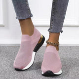 Christmas Gift Shoes Sneakers Women Shoes Ladies Slip-On Knit Solid Color Sneakers for Female Sport Mesh Casual Shoes for Women 2021