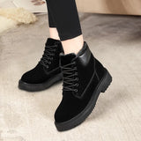 Christmas Gift Women Boots Winter Black Botas for Girl Ankle Lace Up Thick Plush Warm Sonw Boots Casual Shoes Zapatos De Mujer New