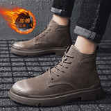 Graduation Gift Big Sale Men 2022 Autumn Winter Boots Men PU Leather Waterproof Timber Land Shoes Thick Bottom Increase Non-slip Chelsea boots