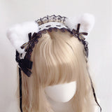 Lourdasprec-Harajuku Kawaii Fashion Lolita Maid Costume Cosplay Cat Ear Lace Headdress