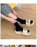 Bear Slippers Women Kawaii Shoes Flip Flops Sandals Summer Home Soft Anime Casual Flat Bathroom Slides 2022