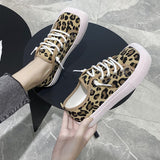 Lourdasprec New Fashion Women Sneakers Square Toe Casual Canvas Shoes Flats Lace-up Summer Autumn Lady Flat Heel Shoes