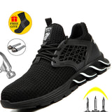 Graduation Gift Big Sale High Quality Work Sneakers Men Indestructible Safety Shoes Men Steel Toe Shoes Work Boots Men Puncture Proof Industrial Shoes