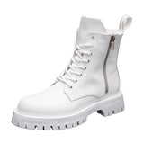 LOURDASPREC-Graduation Gift - White Men Casual boots Punk High Tops Motorcycle Ankle Boots Height Increasing shoes Zapatillas Hombre