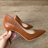 LOURDASPREC Light Brown Women Classic Pointed Toe High Heels Elegant Ladies Slip on Stilettos Pumps Italian Style OL Dress Shoes