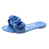 Christmas Gift Termianoov Women Slippers Jelly Shoes Flower Fashion Beach Shoes PVC Comfort Flats Open Toe Women Slidders