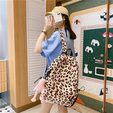 Graduation Gift Big Sale 2022 Large Capacity Waterproof Fashion Nylon Women Backpack Female Leopard Print Travel Computer Bags College Girls School Bag