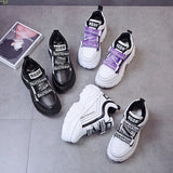 Christmas Gift Thick Bottom Chunky Sneakers Women White Black Patchwork High Platform Shoes Woman Casual Autumn Winter Wedges Footwear G788