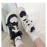 Lourdasprec Christmas Gift Women's Kawaii Shoes Sneakers Lolita Sports Flats Running Fashion High Top Casual Spring Cute Harajuku White Tennis
