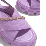 Lourdasprec  Platform Women  Shoes 2022 New Spring Autumn Open Toe Sandals Casual Beach Slides Designer Slippers Chain Flip Flops