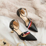 Lourdasprec version of the fashion pointed shallow mouth buckle high heels sexy word with sandals fine with professional OL women's shoes