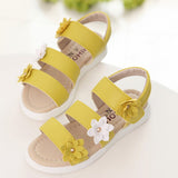 Christmas Gift Girls Sandals Gladiator Flowers Sweet Soft Children's Beach Shoes Kids Summer Floral Sandals Princess Fashion Cute High Quality