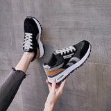 Christmas Gift Women's platform shoes, women's walking shoes, 2021 new lace-up vulcanized shoes, running shoes, breathable sneakers, flat shoes