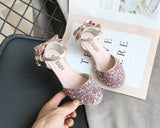 Christmas Gift  Sandals For Girls Children Fashion High Heels Kids Spring Summer Princess Party Shoes Casual Bow Footwears Round Toe 2021