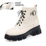 Christmas Gift  Women Winter Boots Genuine Leather 2022 New Fashion Natural Wool Warm Martin Boots Women Thick-soled Women's Ankle Boots