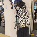 Graduation Gift Big Sale 2022 Large Capacity Waterproof Fashion Nylon Women Backpack Female Leopard Print Travel Computer Bags College Girls School Bag