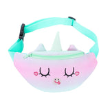 Graduation Gift Big Sale Soft Plush Unicorn Women Fanny Pack Cute Cartoon Girl Waist Bag Travel Children Zipper Chest Bag Mobile Phone Pouch Purse