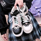 Lourdasprec Christmas Gift Women's Kawaii Shoes Sneakers Lolita Sports Flats Running Fashion High Top Casual Spring Cute Harajuku White Tennis