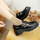 Lourdasprec Japanese Literary Retro Lolita Women Pumps Mary Janes Shoes Round Toe Student Girl Platform T-Strap Buckle Bullock Shoes